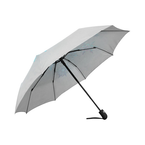 Snowflakes, snow, white and blue Auto-Foldable Umbrella (Model U04)