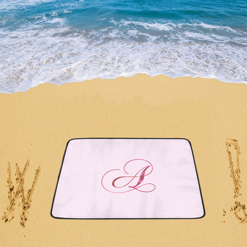 Letter A Pink Red - Jera Nour Beach Mat 78"x 60"