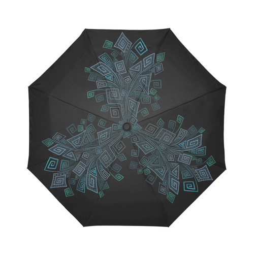 3D Psychedelic Abstract Square Spirals Auto-Foldable Umbrella (Model U04)