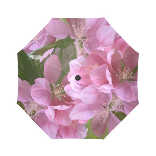 Pink Blossom Branch, watercolors Auto-Foldable Umbrella (Model U04)