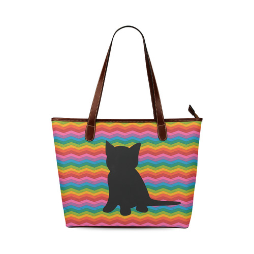 Lovely Kitten Shape Shoulder Tote Bag (Model 1646)