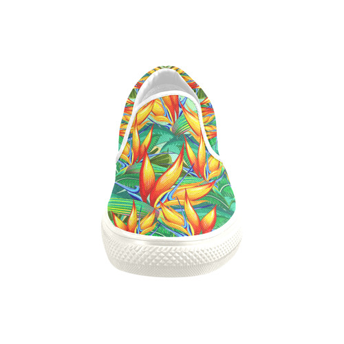 Bird of Paradise Flower Exotic Nature Slip-on Canvas Shoes for Men/Large Size (Model 019)