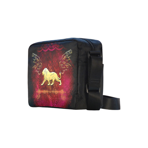 Golden lion on vintage background Classic Cross-body Nylon Bags (Model 1632)