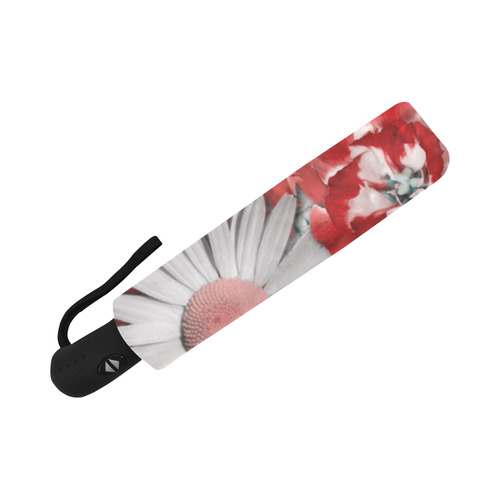 lovely flowers red Auto-Foldable Umbrella (Model U04)