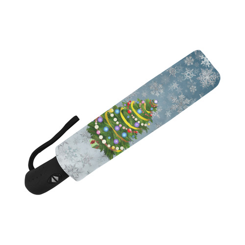 Christmas Tree, snowflakes Auto-Foldable Umbrella (Model U04)