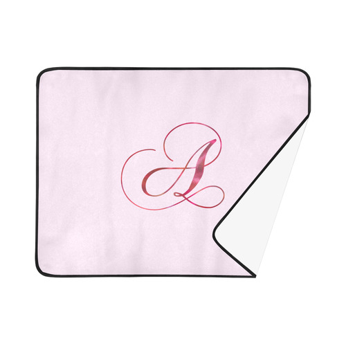 Letter A Pink Red - Jera Nour Beach Mat 78"x 60"