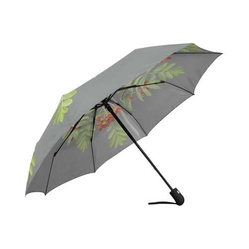Rowan tree watercolor Auto-Foldable Umbrella (Model U04)