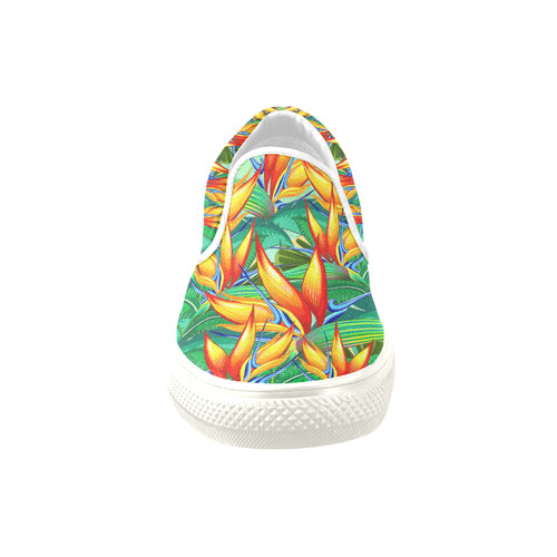 Bird of Paradise Flower Exotic Nature Slip-on Canvas Shoes for Men/Large Size (Model 019)