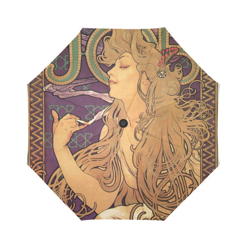 Vintage Alphonse Mucha Cigarette Advertisement Auto-Foldable Umbrella (Model U04)