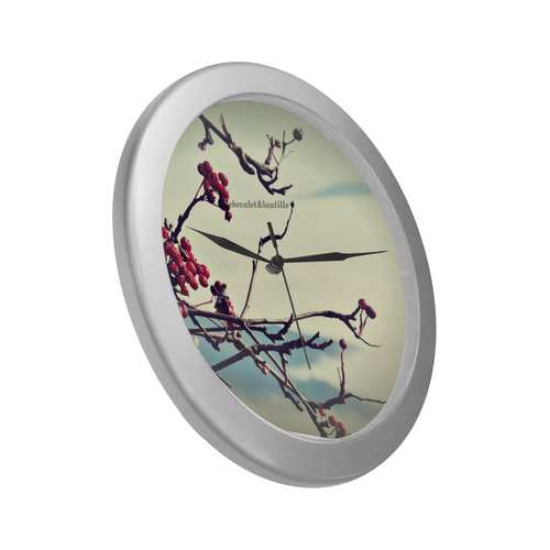 November Silver Color Wall Clock