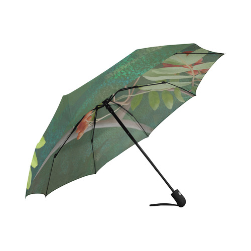 Watercolor Rowan tree - Sorbus aucuparia Auto-Foldable Umbrella (Model U04)