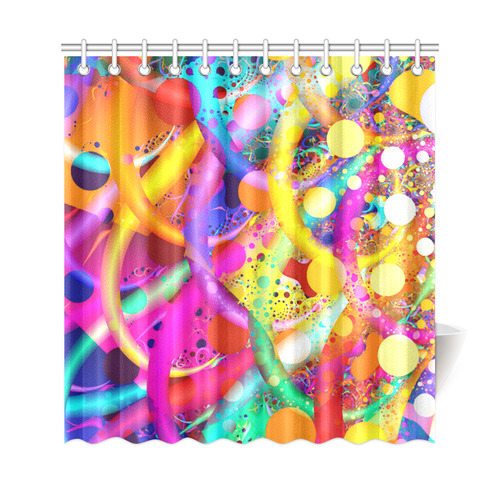 Color 10 Colorful Abstract Fractal Art Shower Curtain 69"x72"