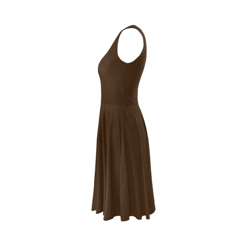 brown Sleeveless Ice Skater Dress (D19)