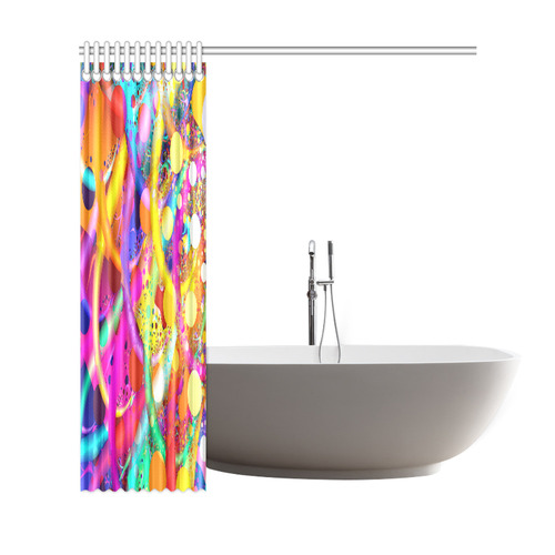 Color 10 Colorful Abstract Fractal Art Shower Curtain 69"x72"