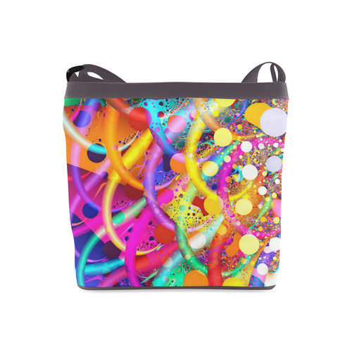 Color 10 Colorful Abstract Fractal Art Crossbody Bags (Model 1613)