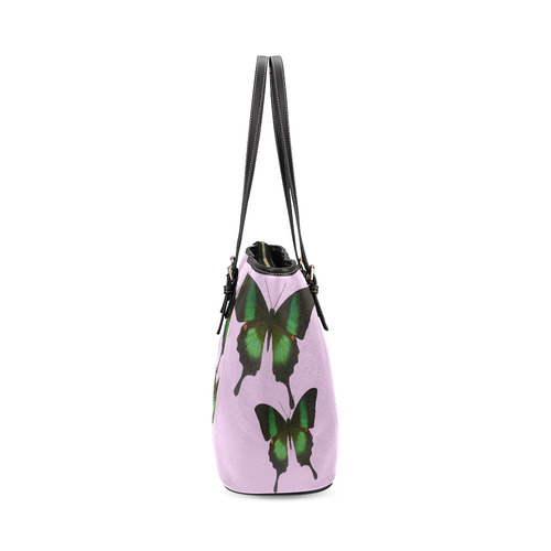 Papilio archturus butterflies painting Leather Tote Bag/Large (Model 1640)