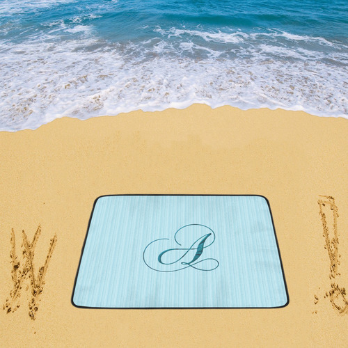 Letter A Blue - Jera Nour Beach Mat 78"x 60"