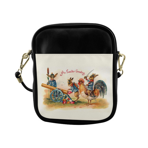 Easter Bunny War Funny Vintage Sling Bag (Model 1627)
