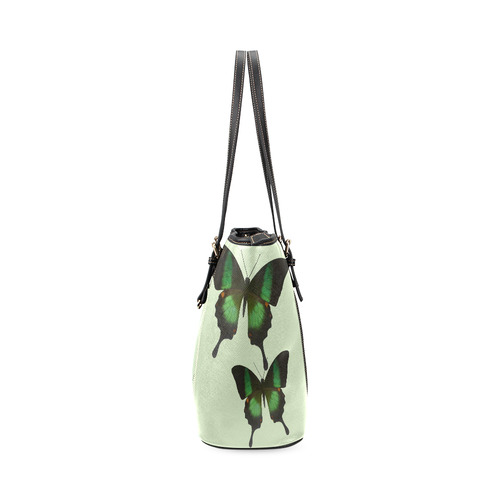 Papilio archturus butterflies painting Leather Tote Bag/Large (Model 1640)