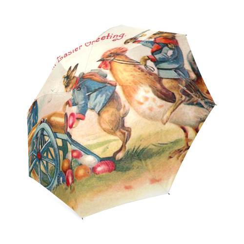 Easter Bunny War Funny Vintage Foldable Umbrella (Model U01)