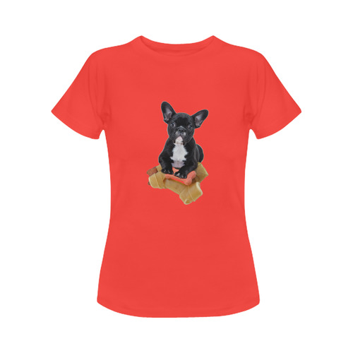 Sweet little Bulldog makes you happy Women's Classic T-Shirt (Model T17）