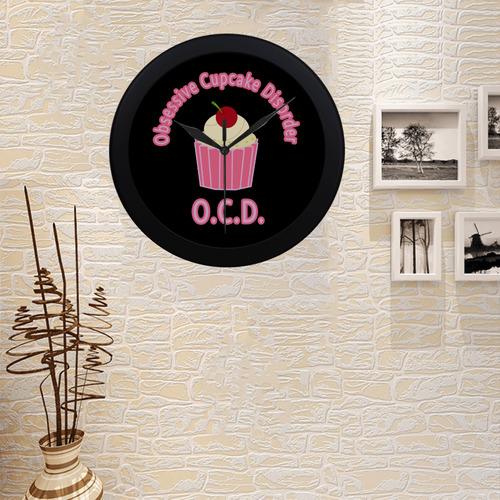 Obsessive Cupcake Disorder Circular Plastic Wall clock