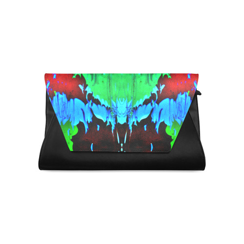 Abstract Green Brown, Blue Red Marbling Clutch Bag (Model 1630)