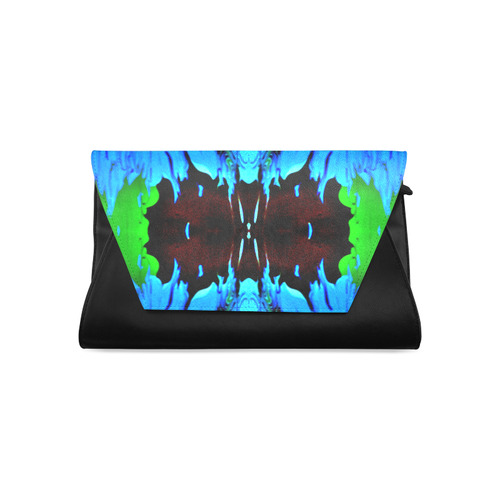 Abstract Green Brown, Blue Red Marbling Clutch Bag (Model 1630)