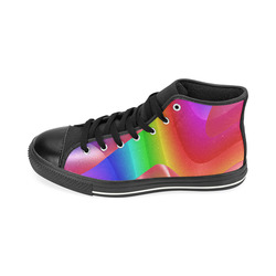 rainbow dance A High Top Canvas Women's Shoes/Large Size (Model 017)