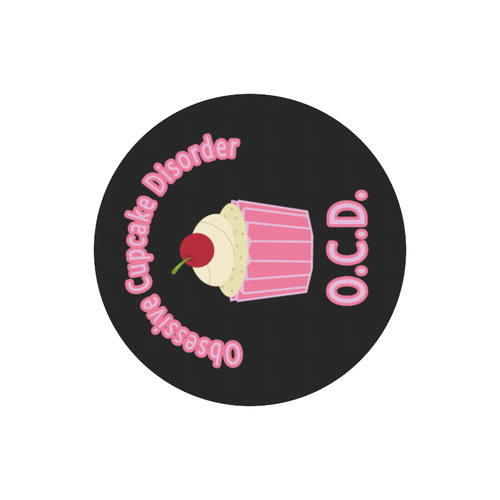 Obsessive Cupcake Disorder Round Mousepad