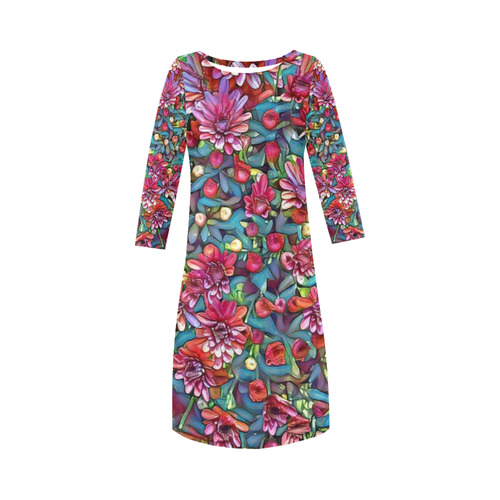 lovely floral 31A Round Collar Dress (D22)