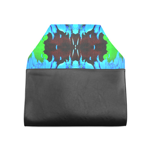 Abstract Green Brown, Blue Red Marbling Clutch Bag (Model 1630)