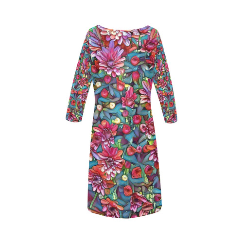 lovely floral 31A Round Collar Dress (D22)