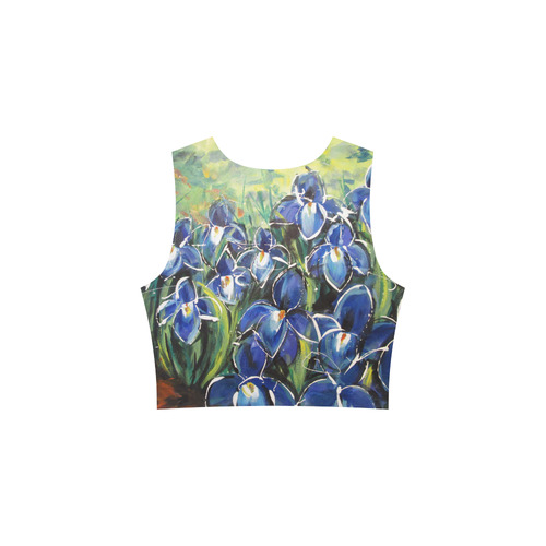 Blue Irises Sleeveless Ice Skater Dress (D19)