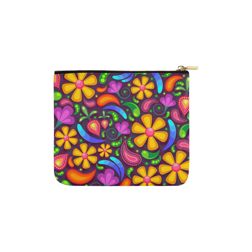 Funny Colorful Flowers Carry-All Pouch 6''x5''