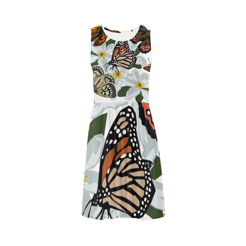 Monarch Butterflies Sleeveless Ice Skater Dress (D19)