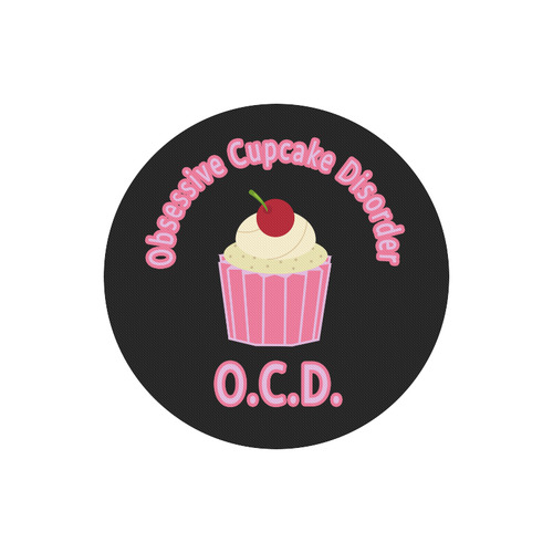 Obsessive Cupcake Disorder Round Mousepad