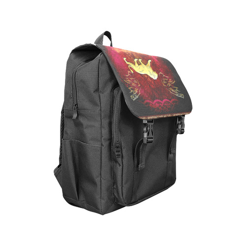 Golden lion on vintage background Casual Shoulders Backpack (Model 1623)