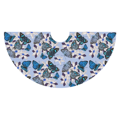 Butterflies on Blue Sleeveless Ice Skater Dress (D19)