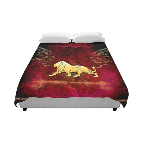 Golden lion on vintage background Duvet Cover 86"x70" ( All-over-print)