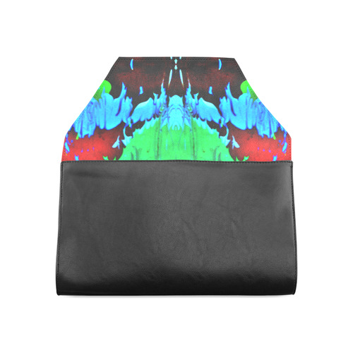 Abstract Green Brown, Blue Red Marbling Clutch Bag (Model 1630)