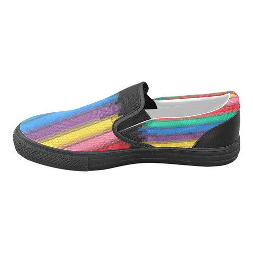 Colorful statement Women's Unusual Slip-on Canvas Shoes (Model 019)