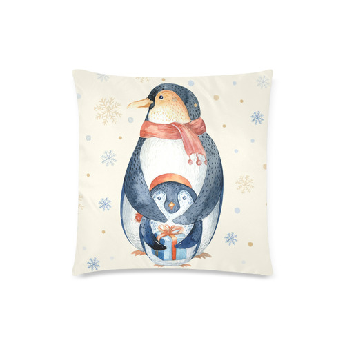 cute penguin, christmas Custom Zippered Pillow Case 18"x18" (one side)