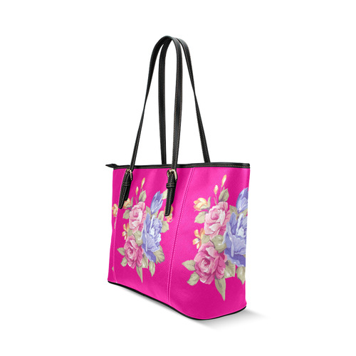 floral tote bags australia Floral Leather Tote Bag/Large (Model 1640) | ID: D1098015