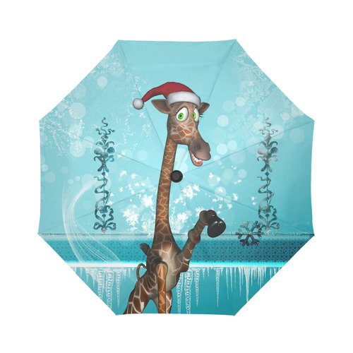 Funny christmas giraffe Auto-Foldable Umbrella (Model U04)