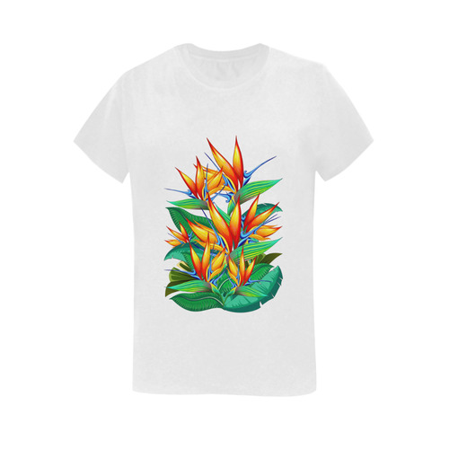 Bird of Paradise Flower Exotic Nature Women's T-Shirt in USA Size (Two Sides Printing)