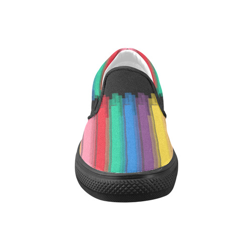 Colorful statement Women's Unusual Slip-on Canvas Shoes (Model 019)