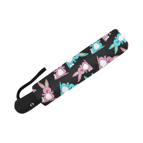 Blue and Pink Bunny Rabbits Auto-Foldable Umbrella (Model U04)