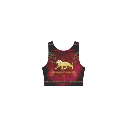 Golden lion on vintage background Atalanta Casual Sundress(Model D04)