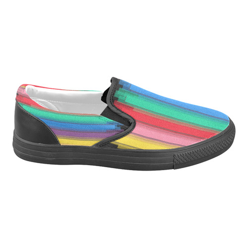 Colorful statement Women's Unusual Slip-on Canvas Shoes (Model 019)